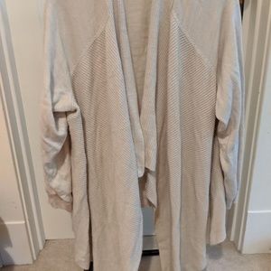 Cream open front sweater